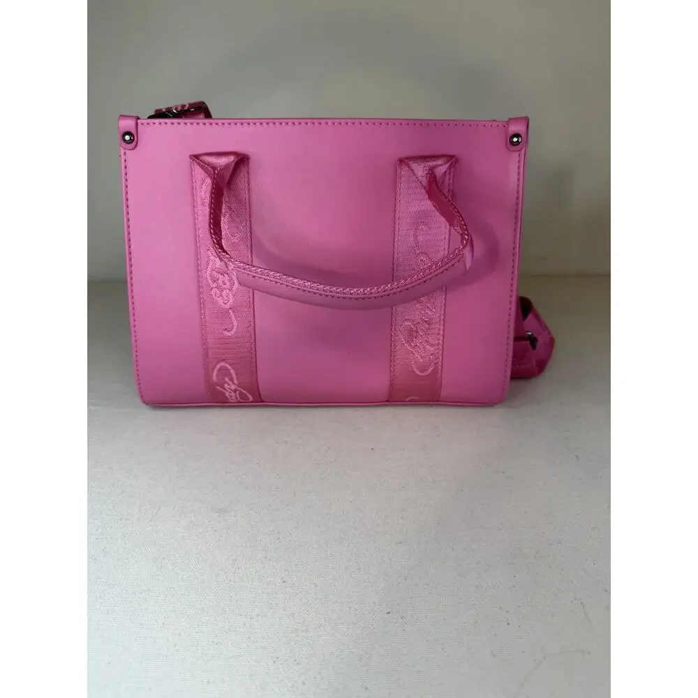 Ed Hardy Pink Vegan Tote Shoulder Bag Handbag Crossbody Embossed Tiger NWT - Picture 5 of 7